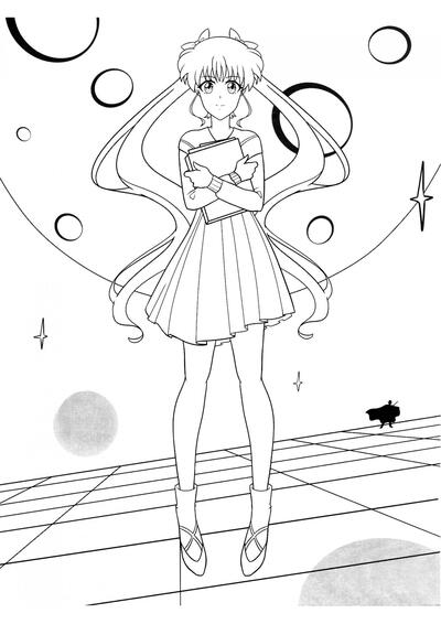 Sailor Moon sostiene un cuaderno