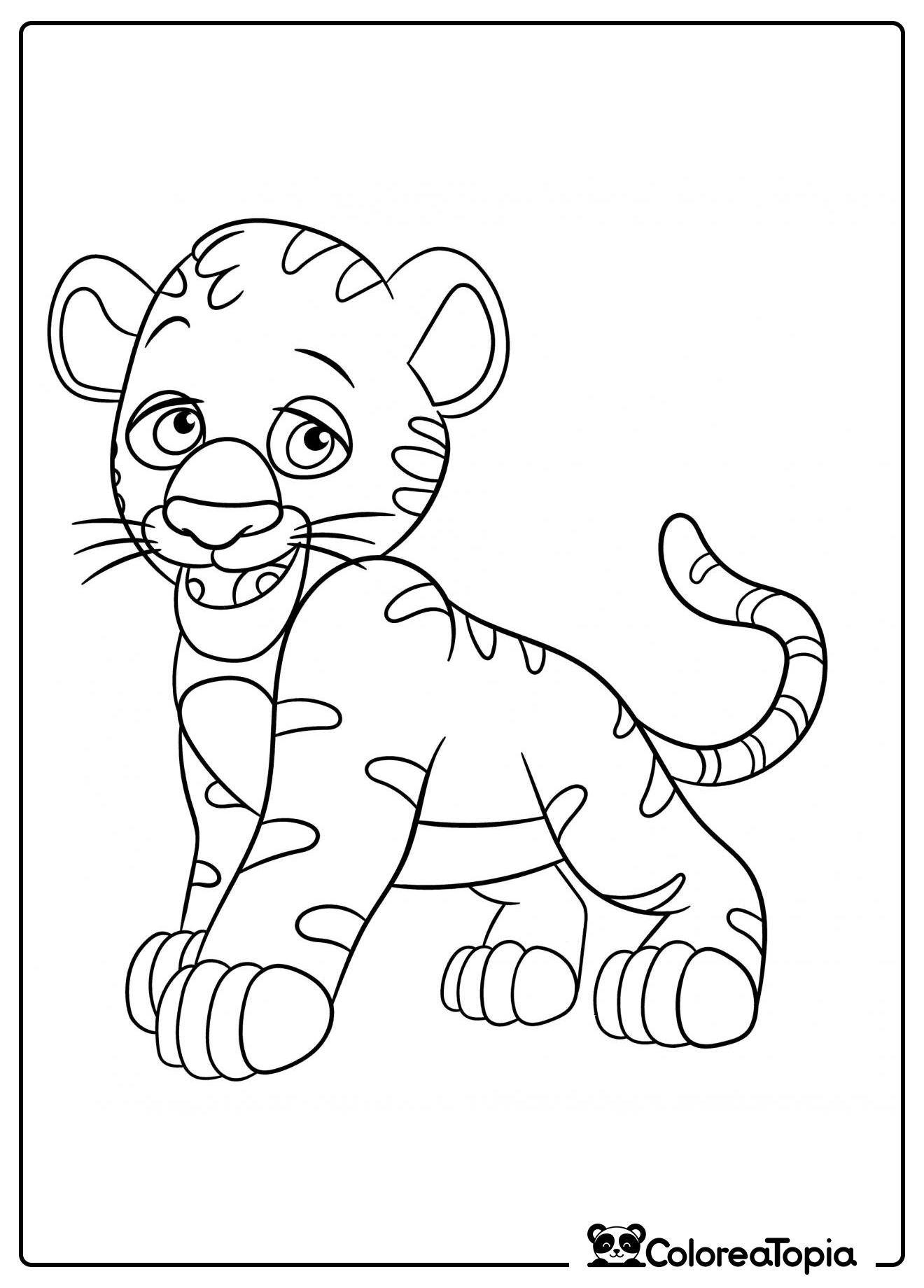 Tigre grande para colorear - dibujo para colorear