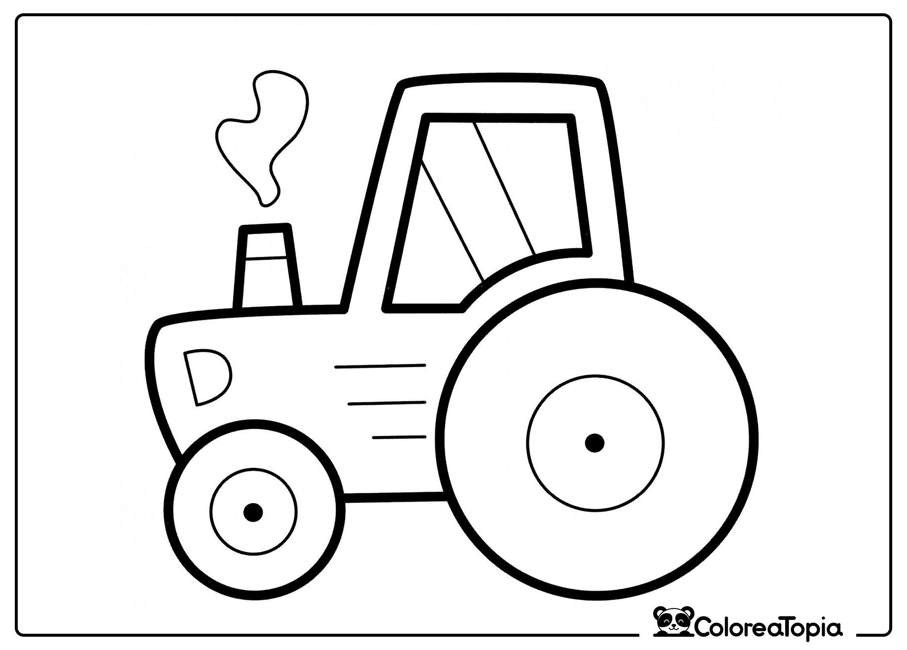 Tractor con tubo de escape - dibujo para colorear