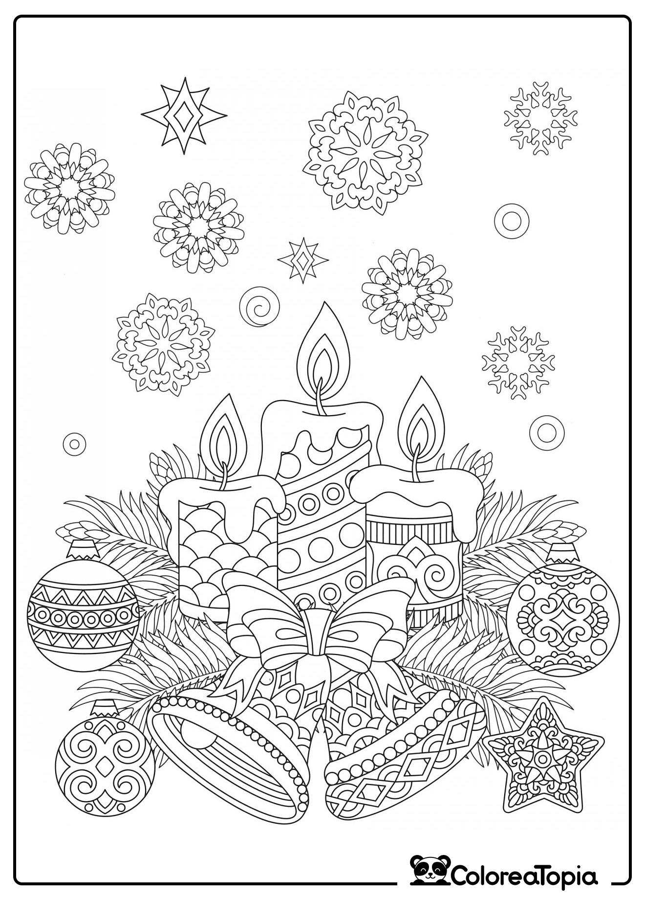 Velas de Año Nuevo - dibujo para colorear