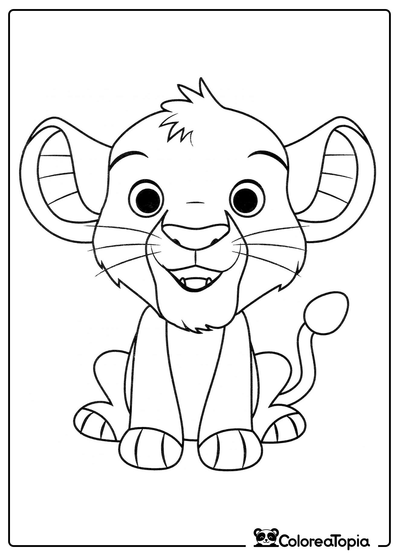 Bebé Simba - dibujo para colorear