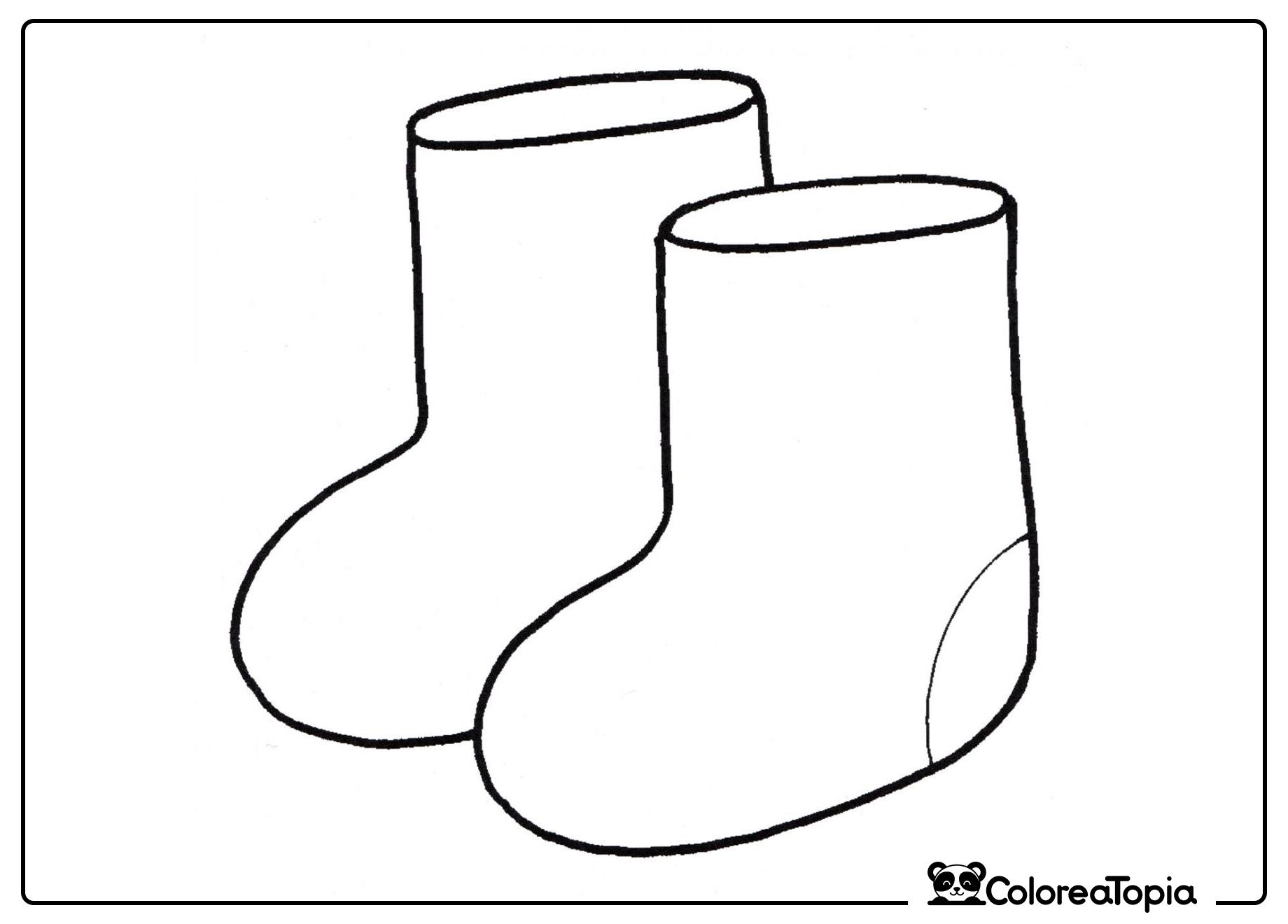 Botas de fieltro - dibujo para colorear