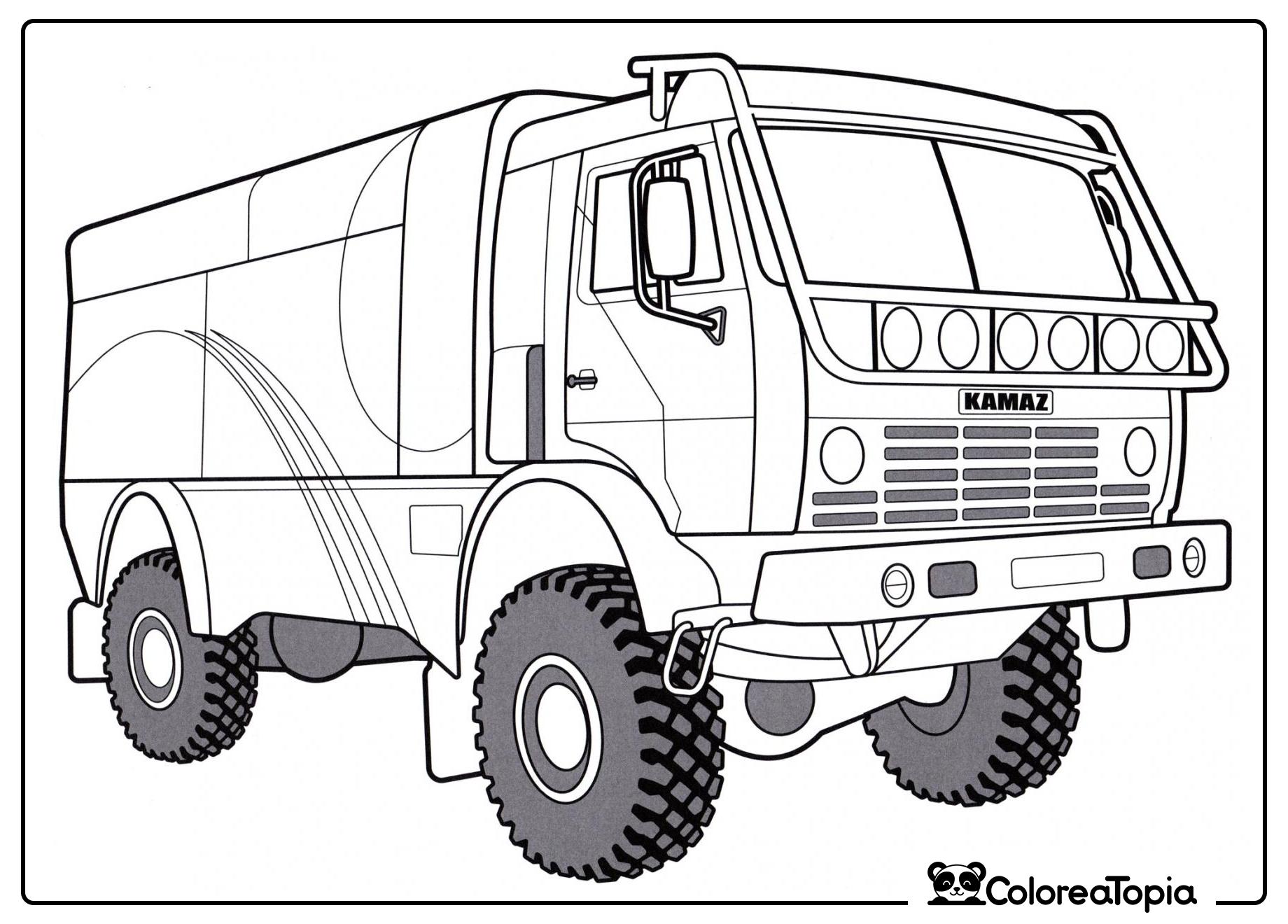 Caminón KamAZ 4326 - dibujo para colorear