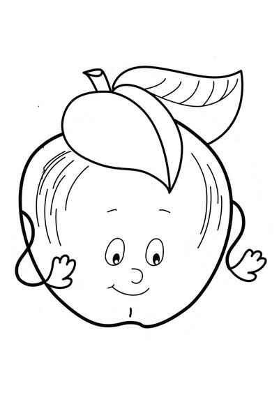 Dibujo para colorear de manzana