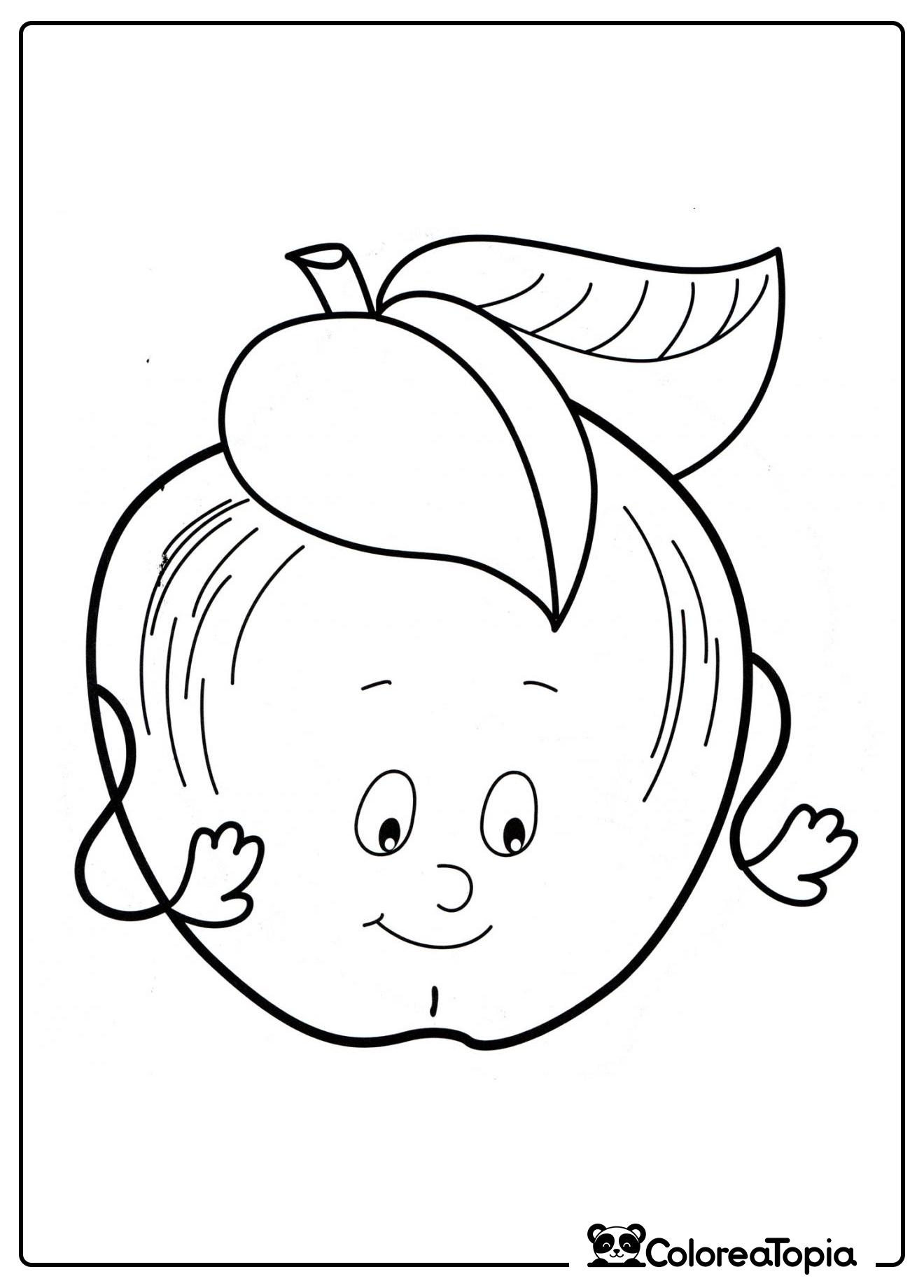 Dibujo para colorear de manzana - dibujo para colorear