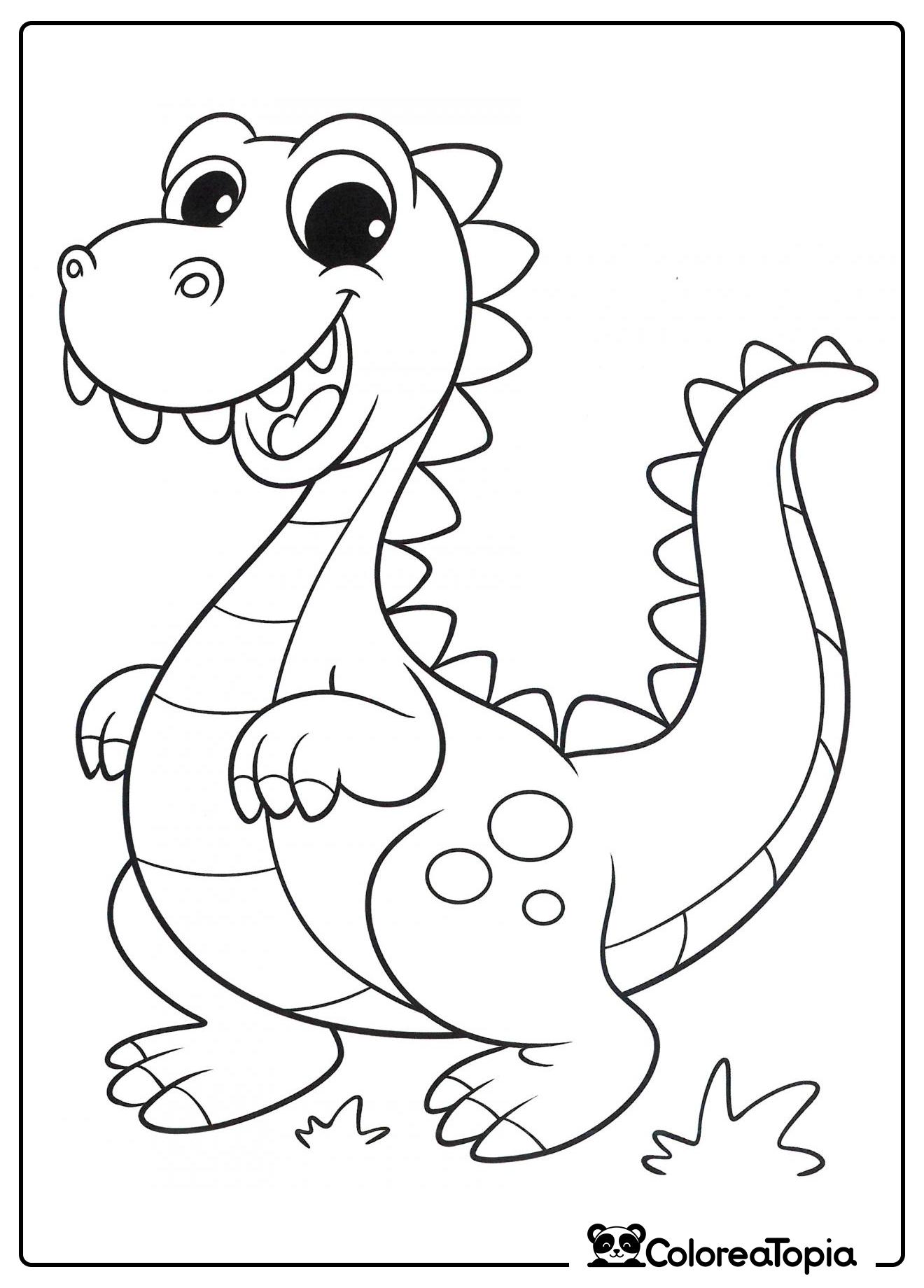 Dibujo para colorear de un pequeño dinosaurio - dibujo para colorear