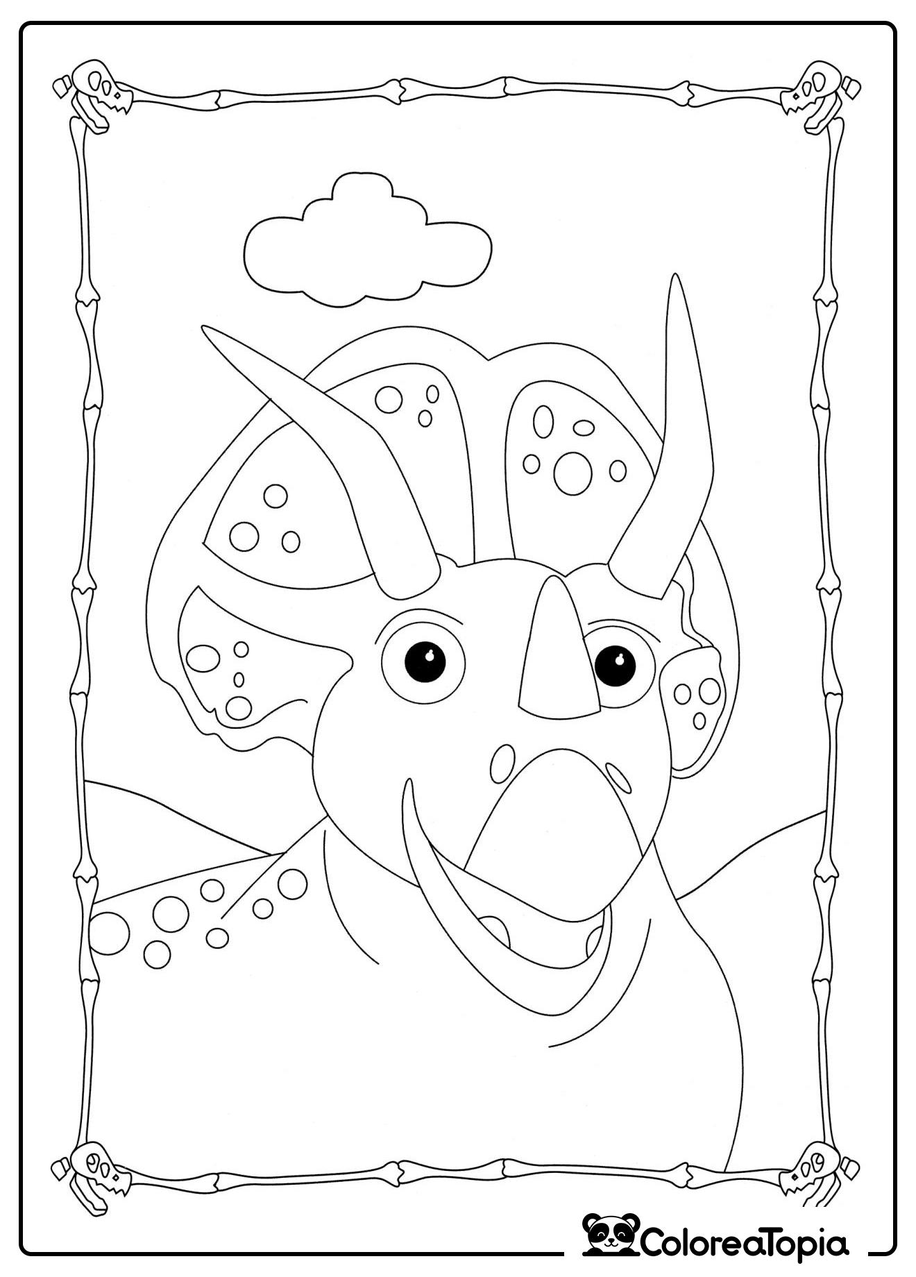 Divertido Triceratops - dibujo para colorear