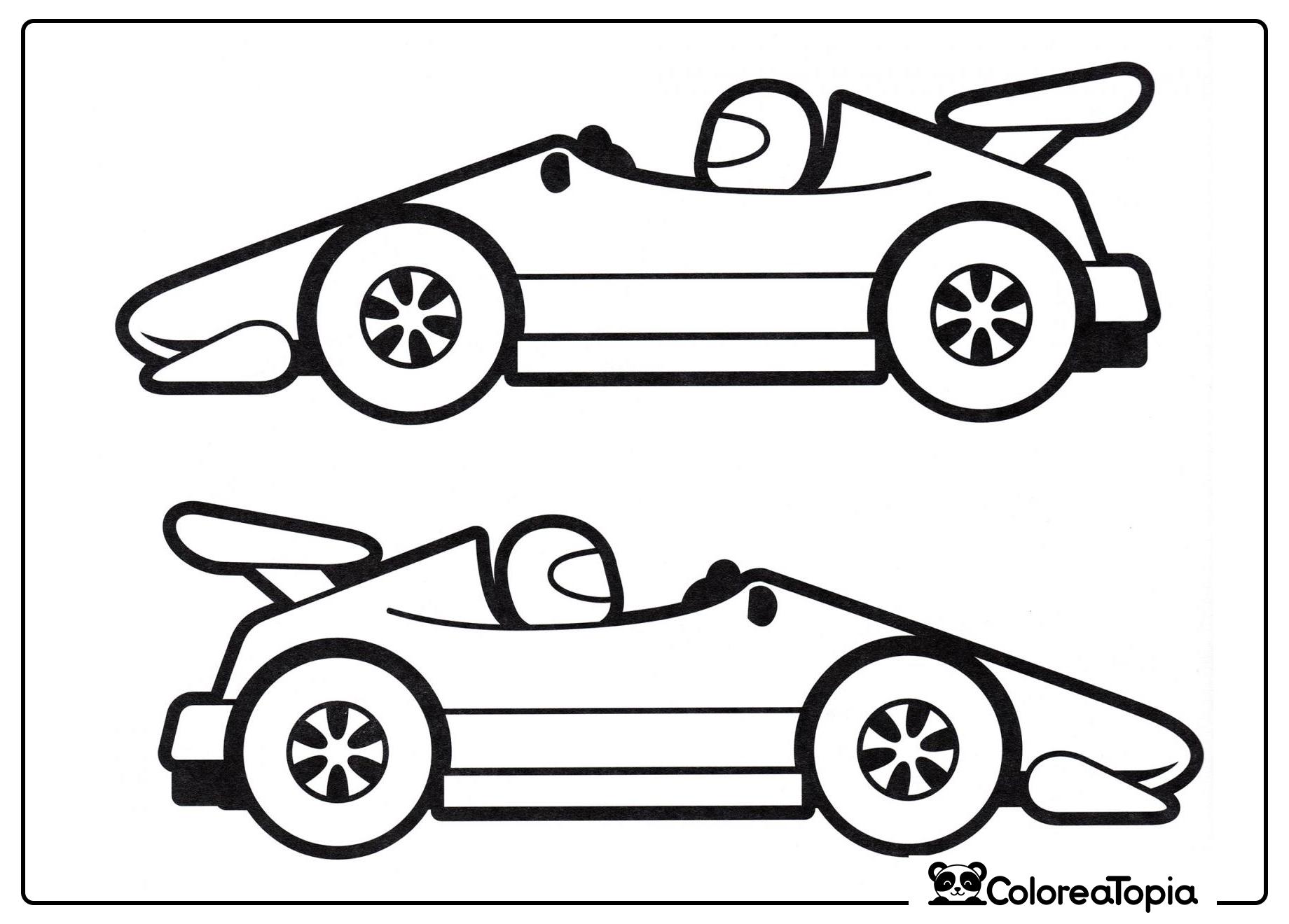 Dos coches de carreras - dibujo para colorear