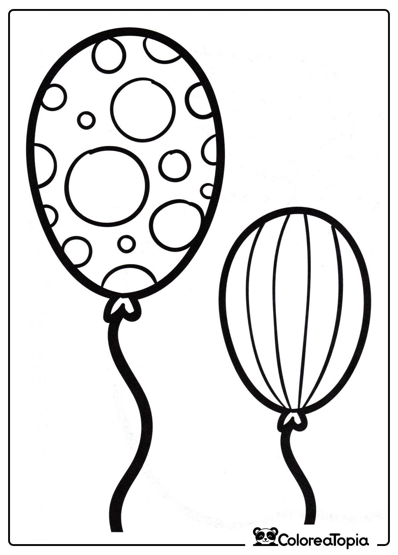 Dos globos - dibujo para colorear