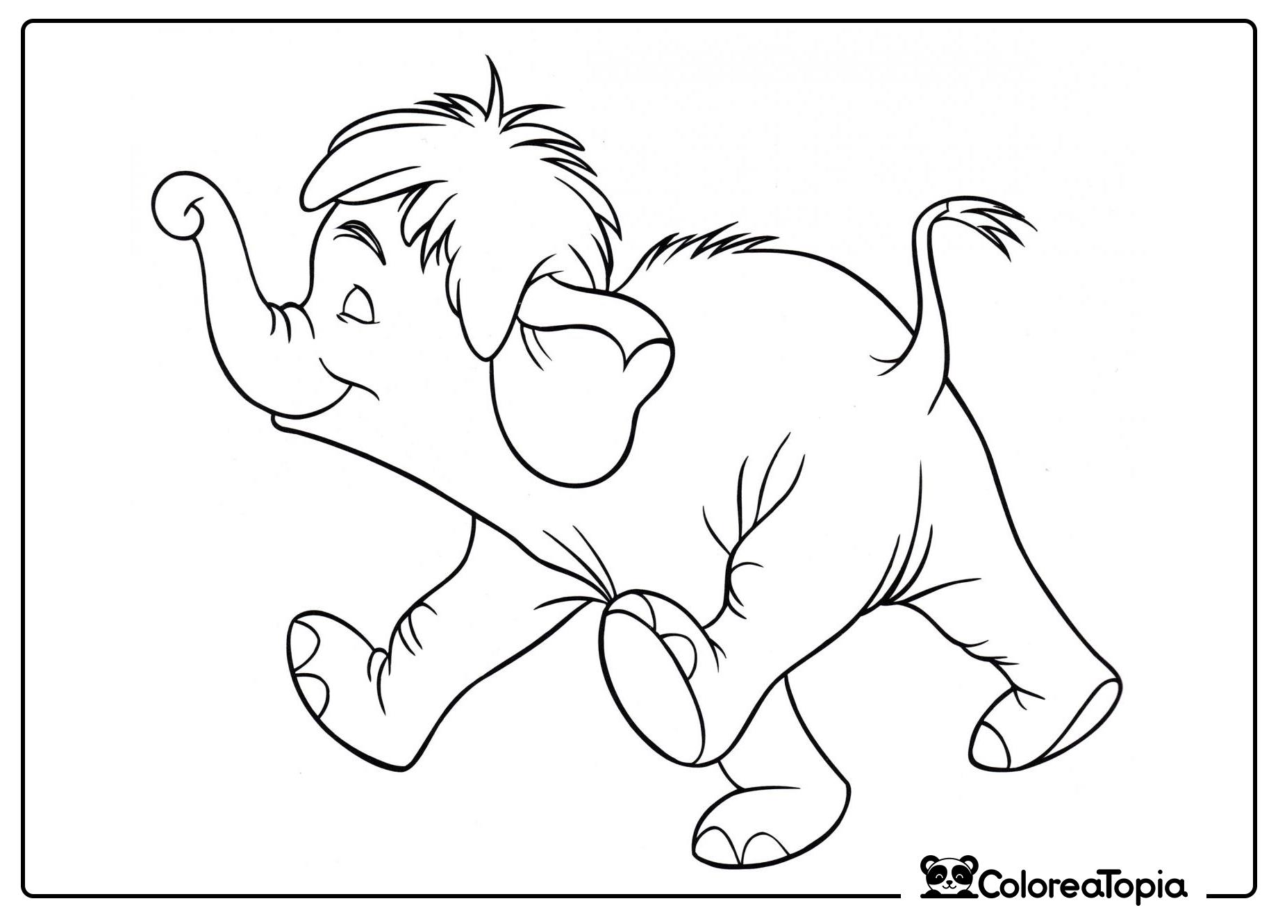 Elefante Junior - dibujo para colorear