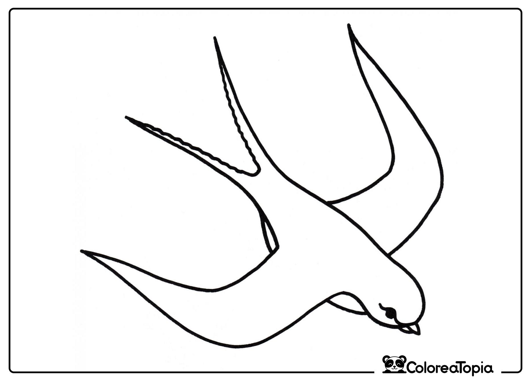 Golondrina en vuelo - dibujo para colorear