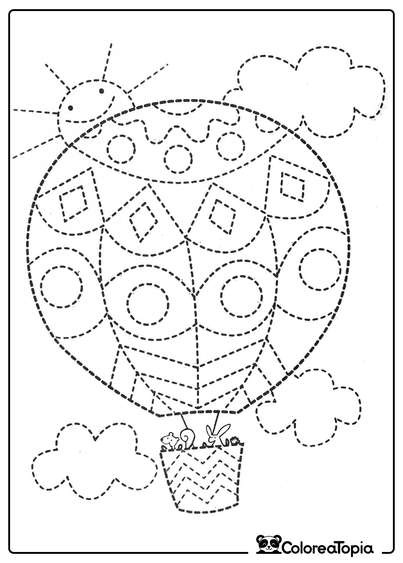 Gran globo aerostático - dibujo para colorear