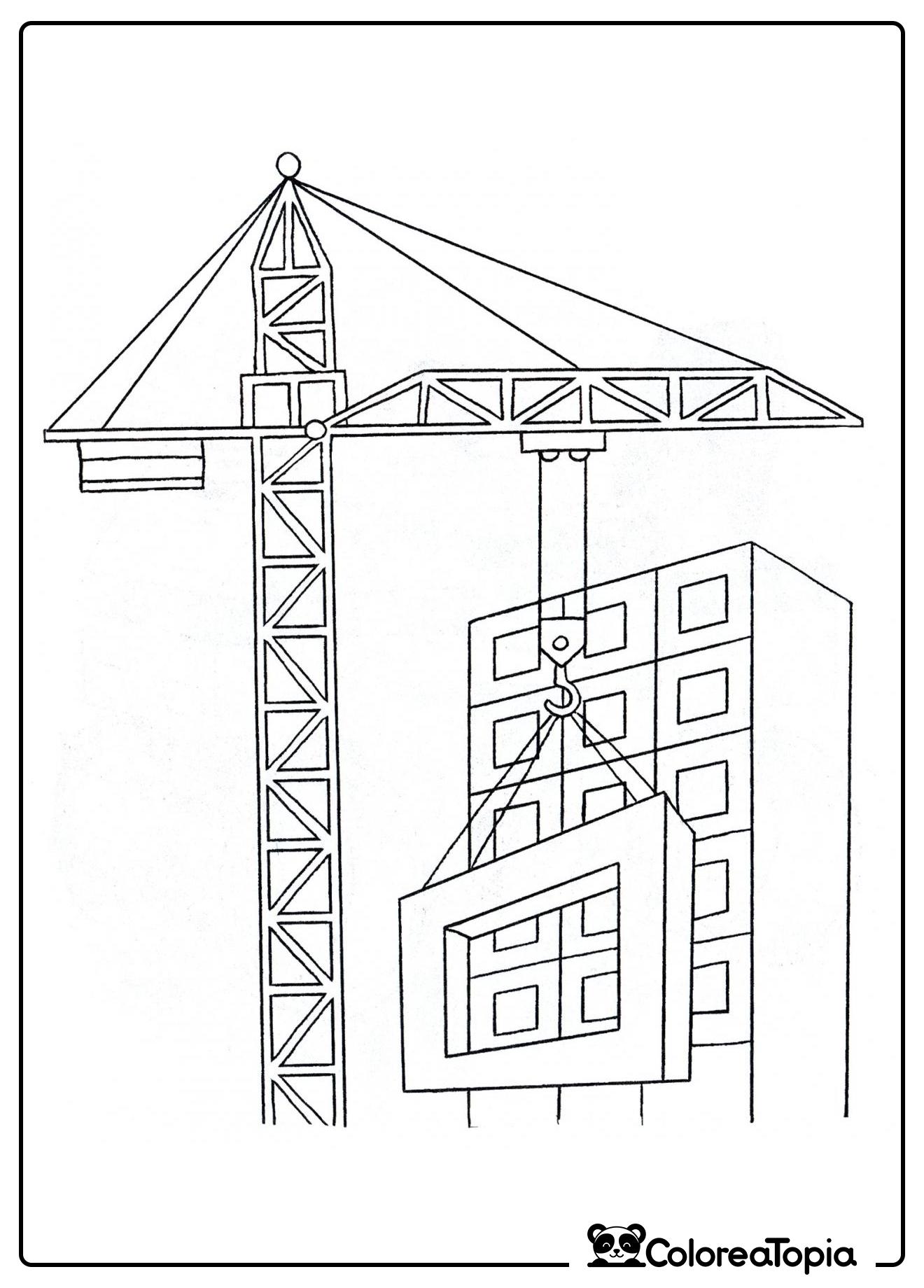 Grúa de construcción - dibujo para colorear