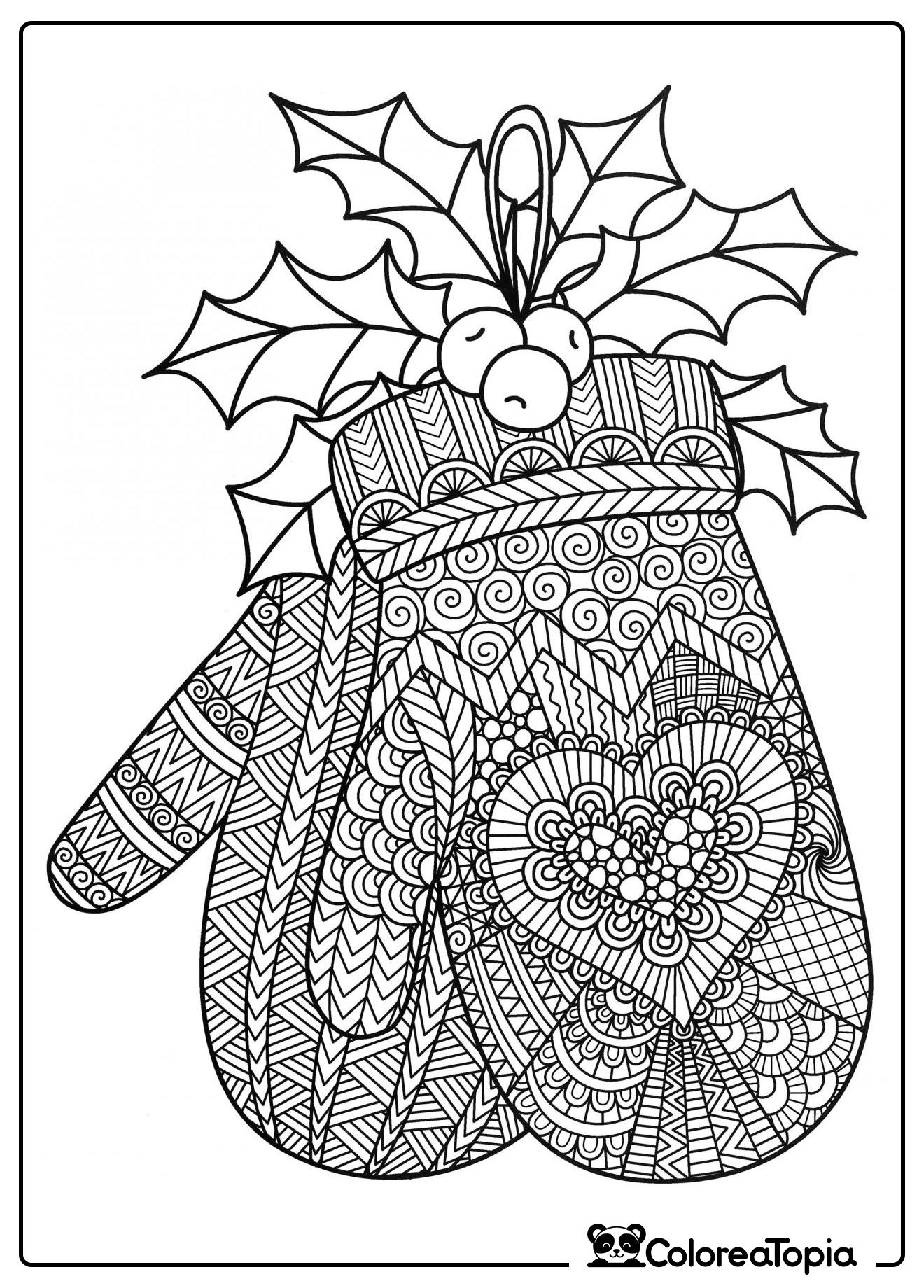 Hermosos guantes de invierno - dibujo para colorear