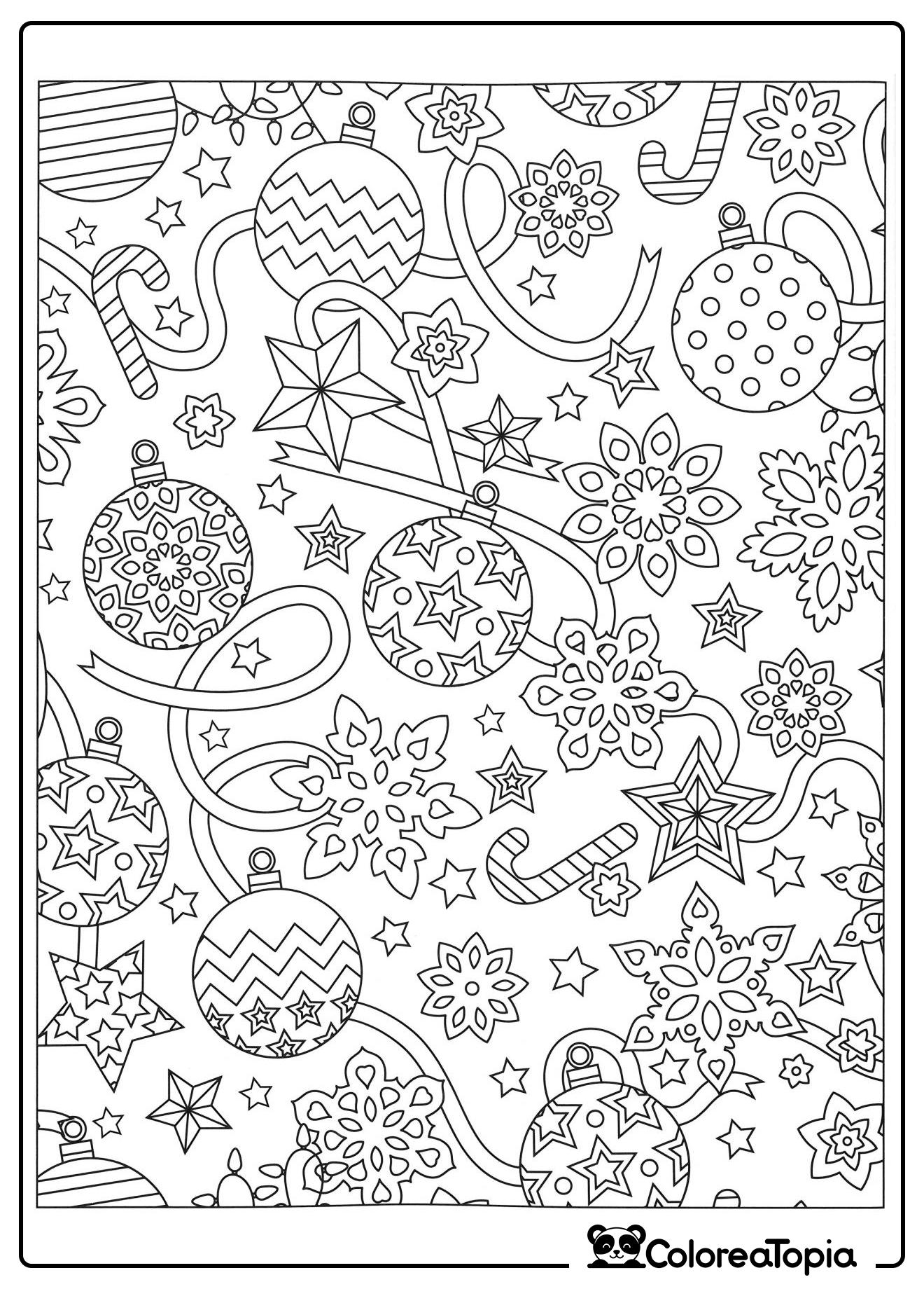 Juguetes y confeti - dibujo para colorear