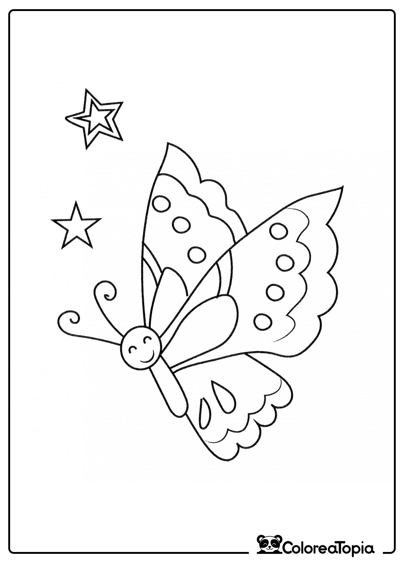 La mariposa sonríe - dibujo para colorear