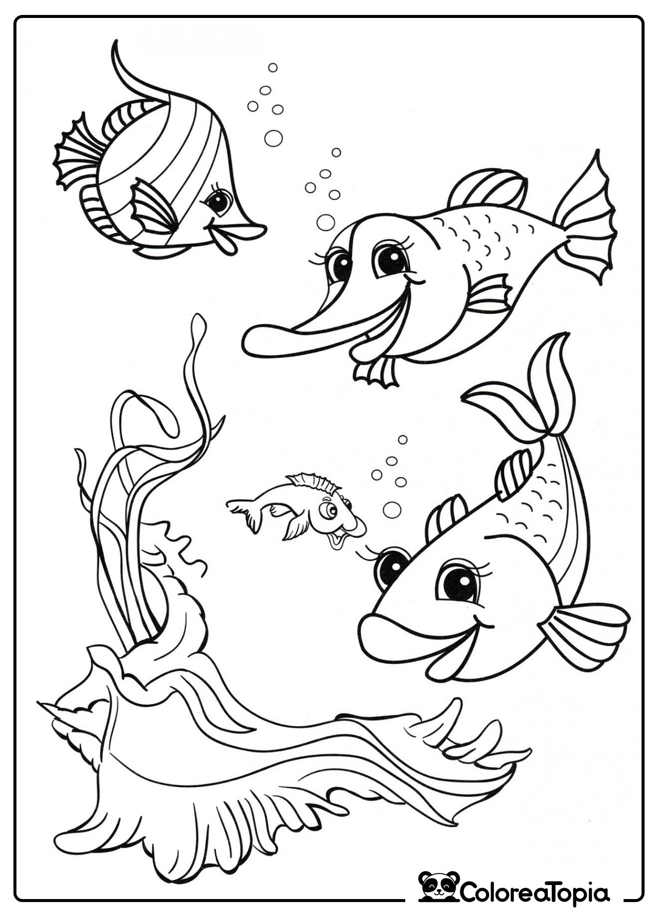 Peces divertidos - dibujo para colorear