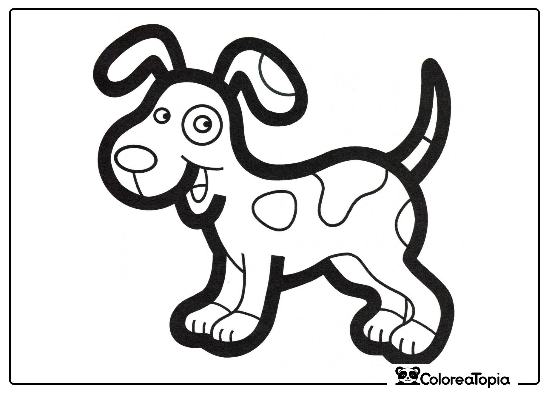 Perro alegre - dibujo para colorear