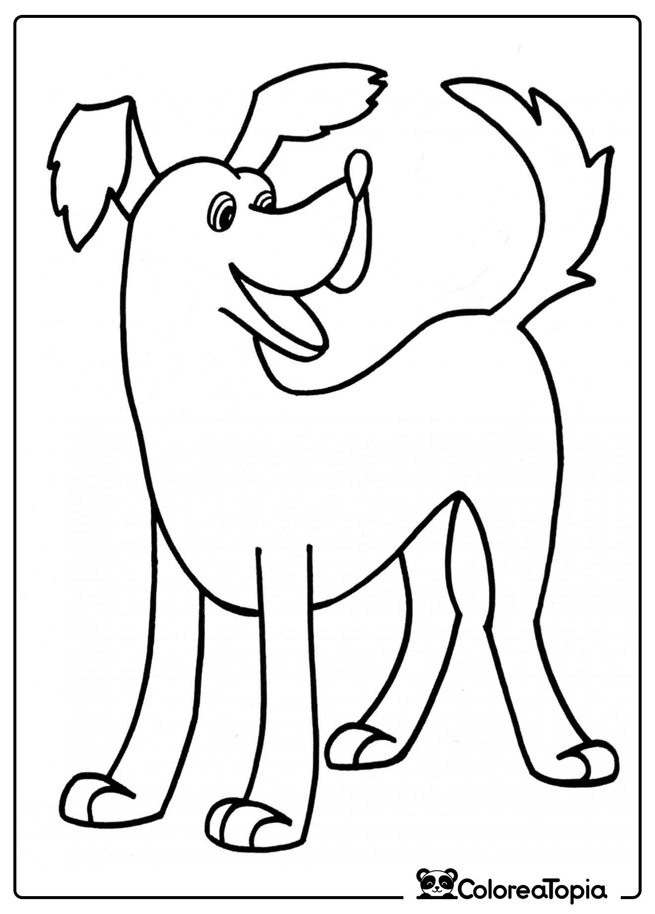 Perro alegre - dibujo para colorear