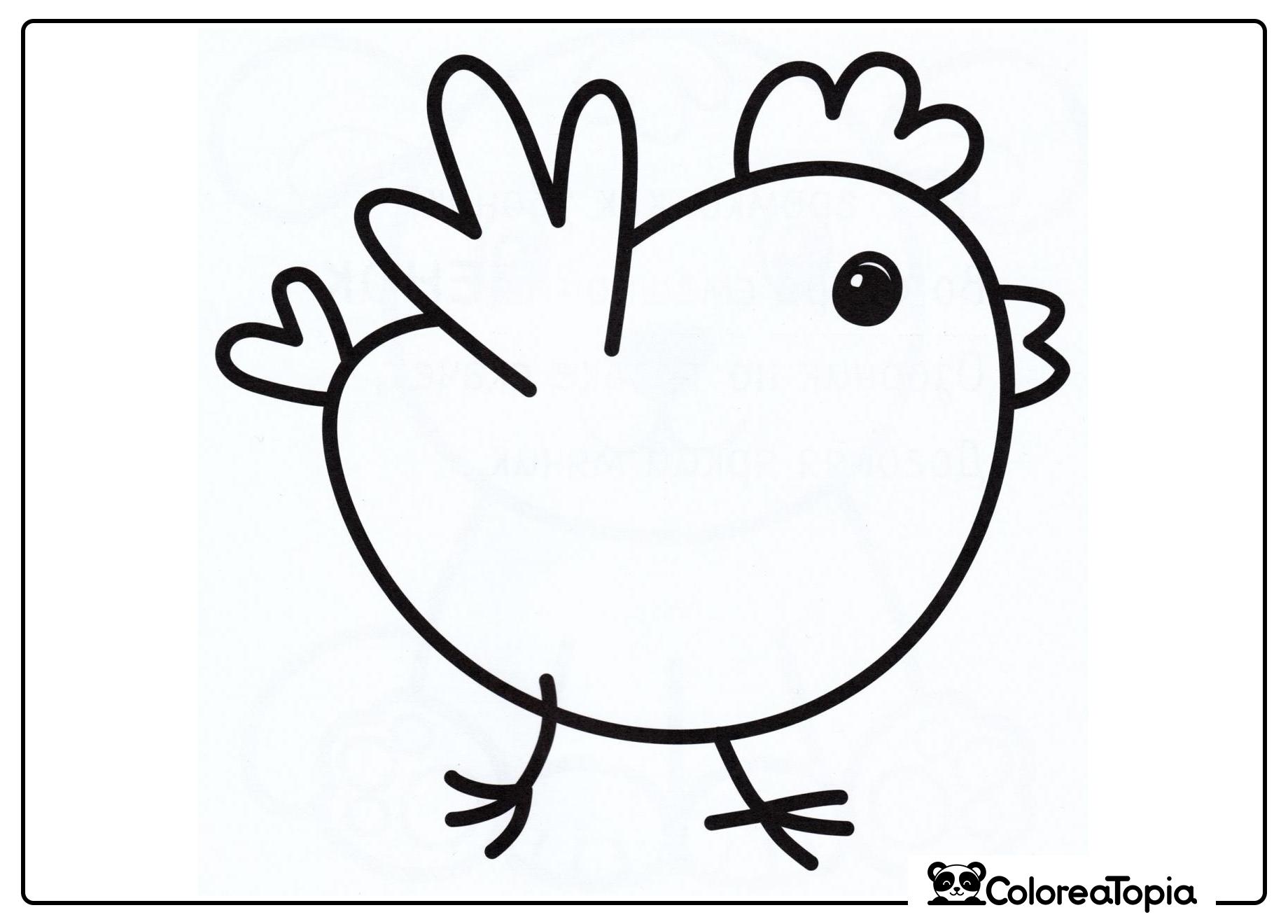 Pollito bebé - dibujo para colorear