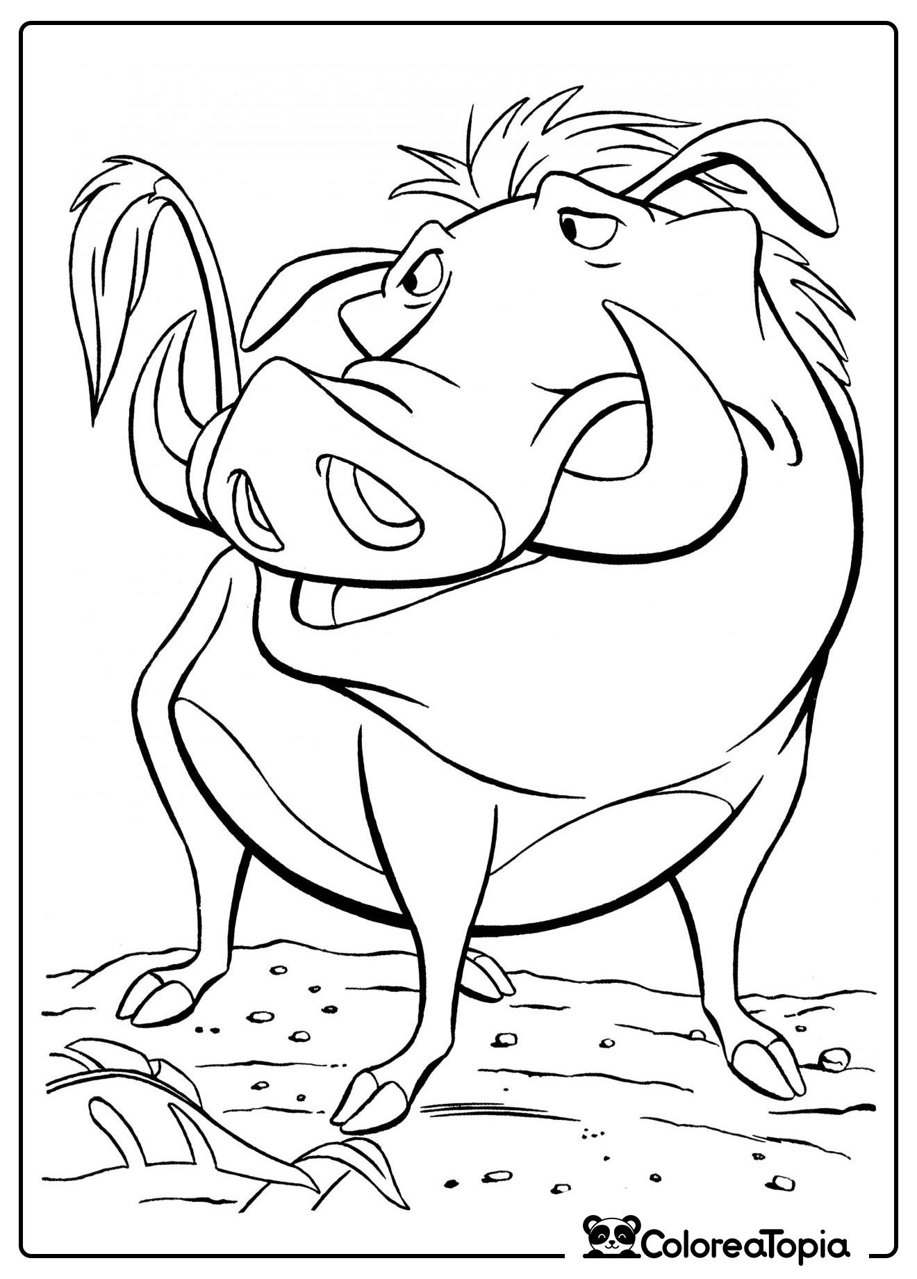 Pumba divertido - dibujo para colorear