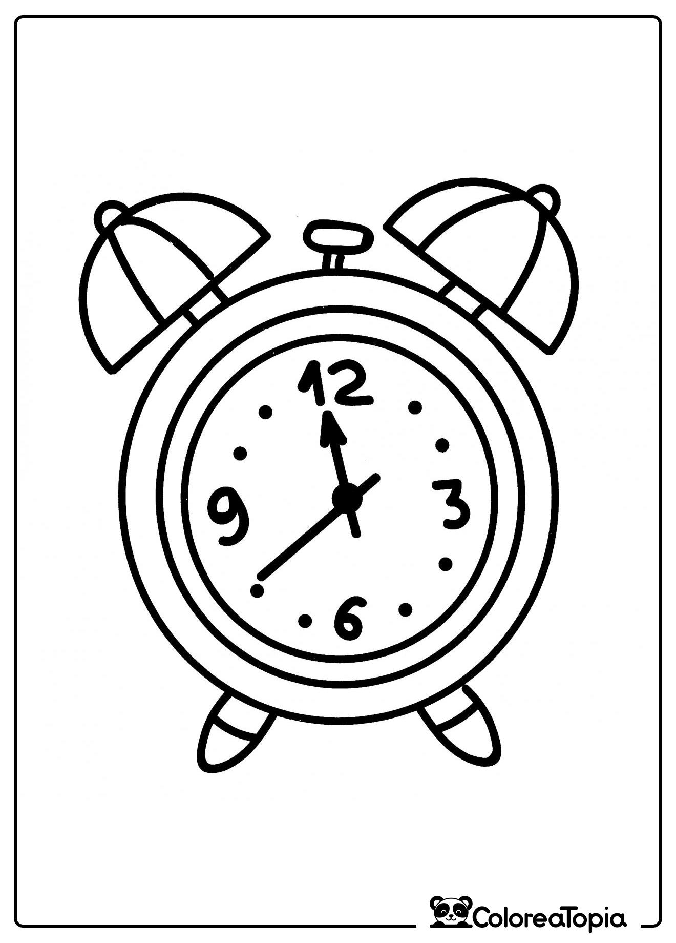 Reloj despertador redondo - dibujo para colorear