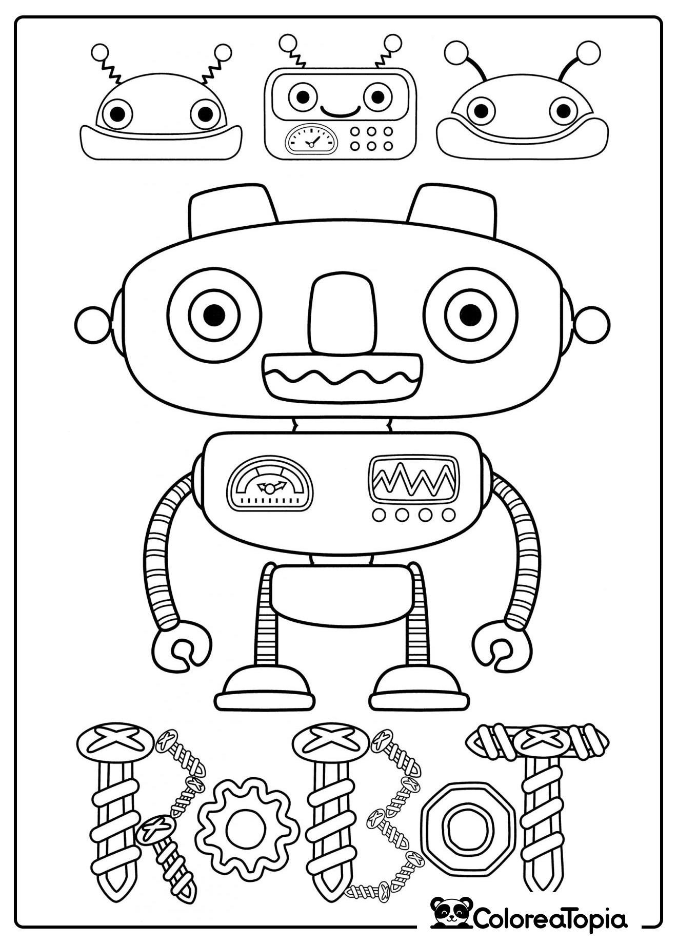 Robot dentado - dibujo para colorear