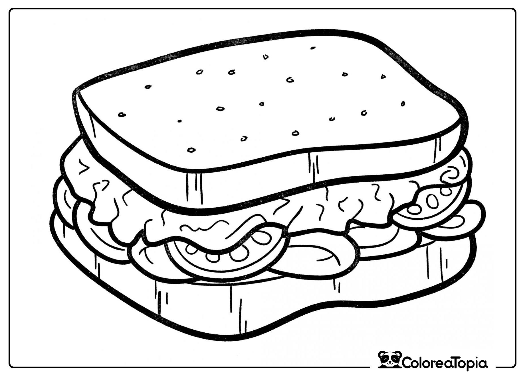 Sándwich con tomates - dibujo para colorear