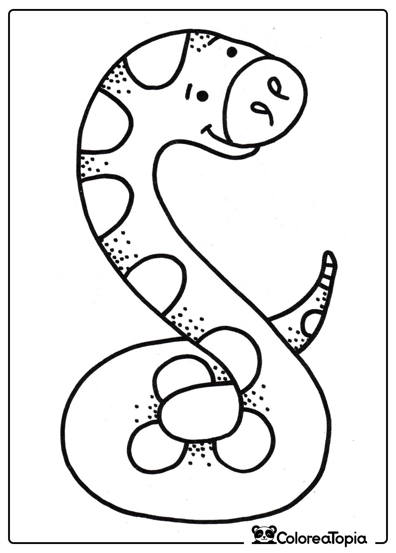 Serpiente linda - dibujo para colorear