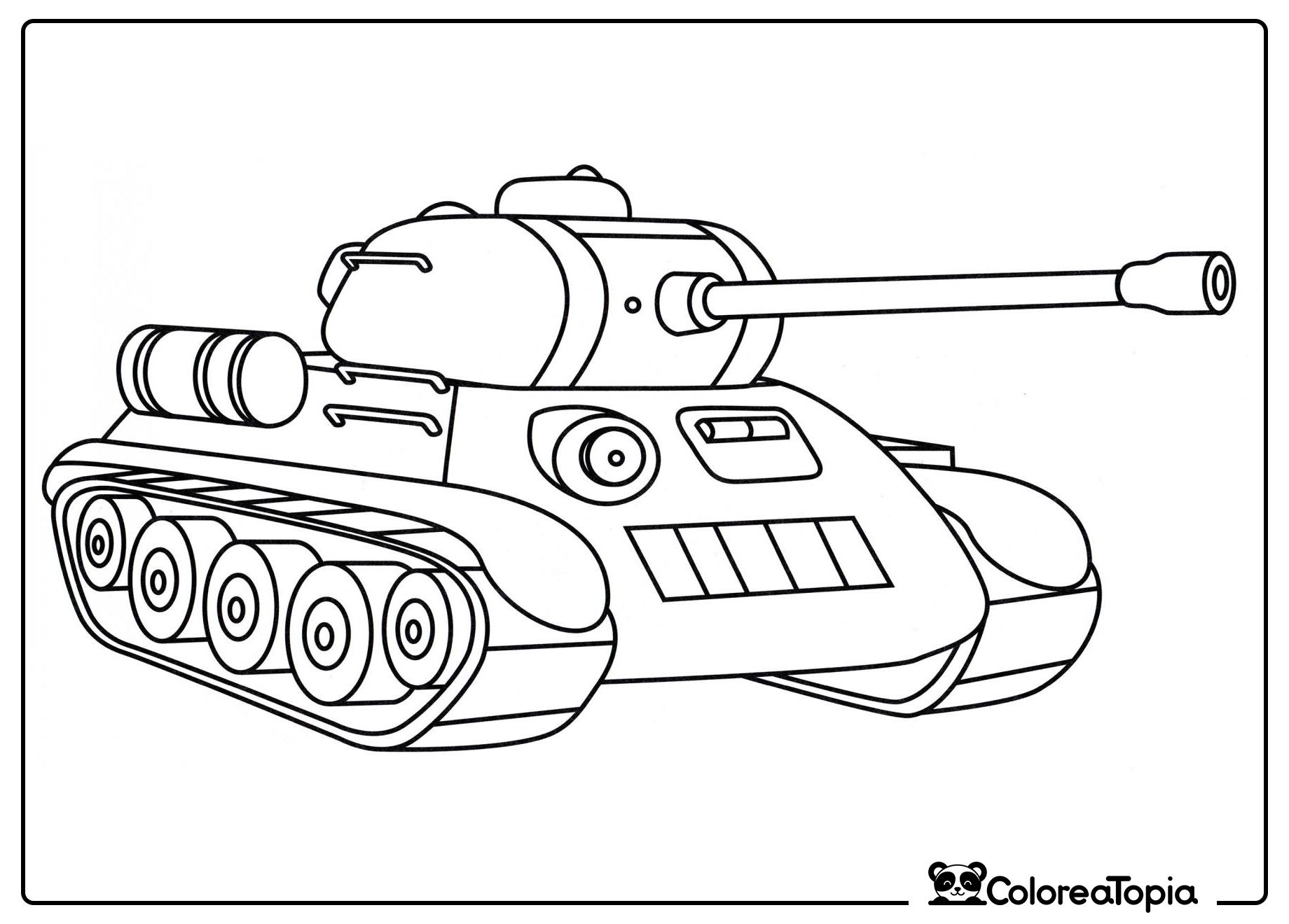 Tanque de combate - dibujo para colorear