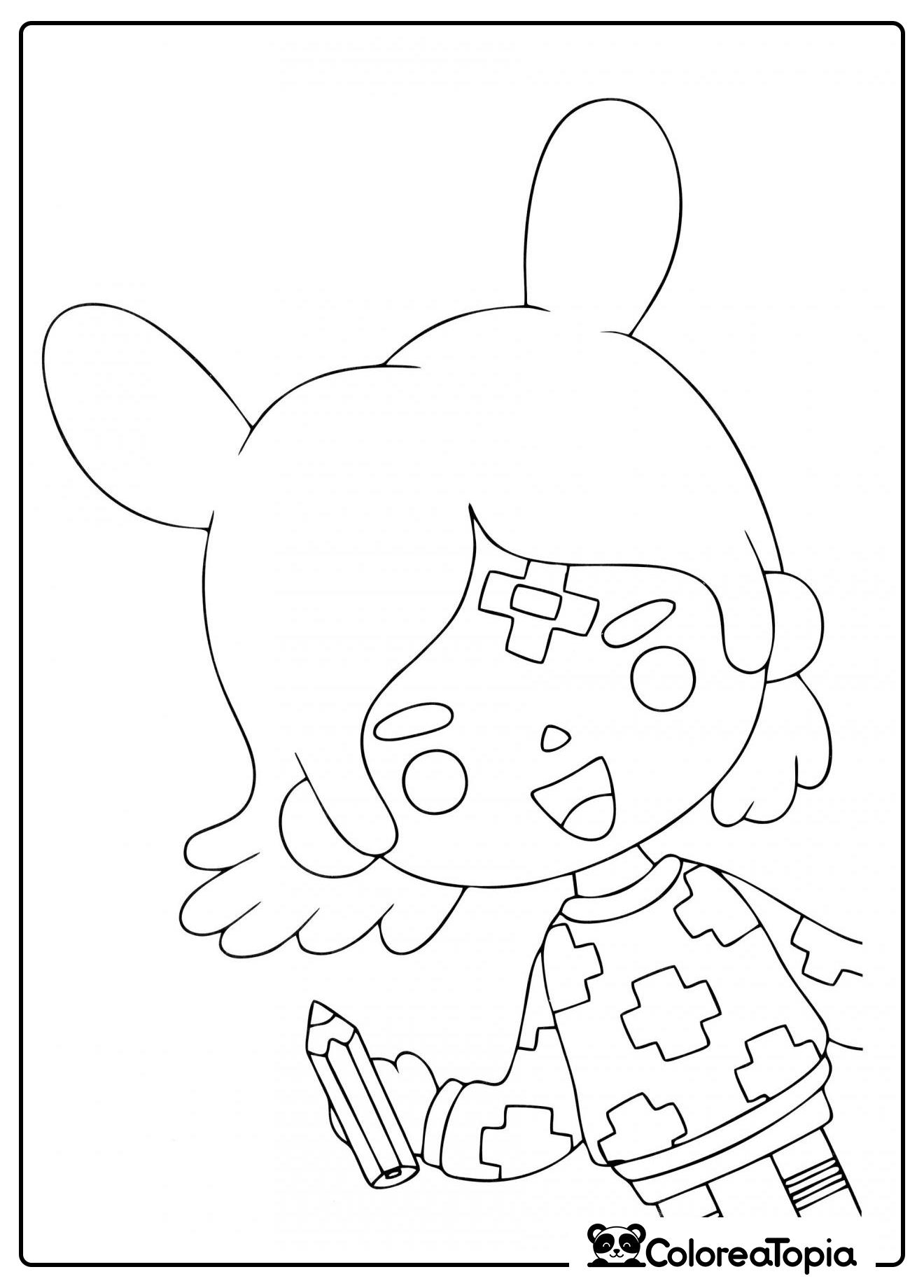 Toca Boca Rita con lápiz - dibujo para colorear