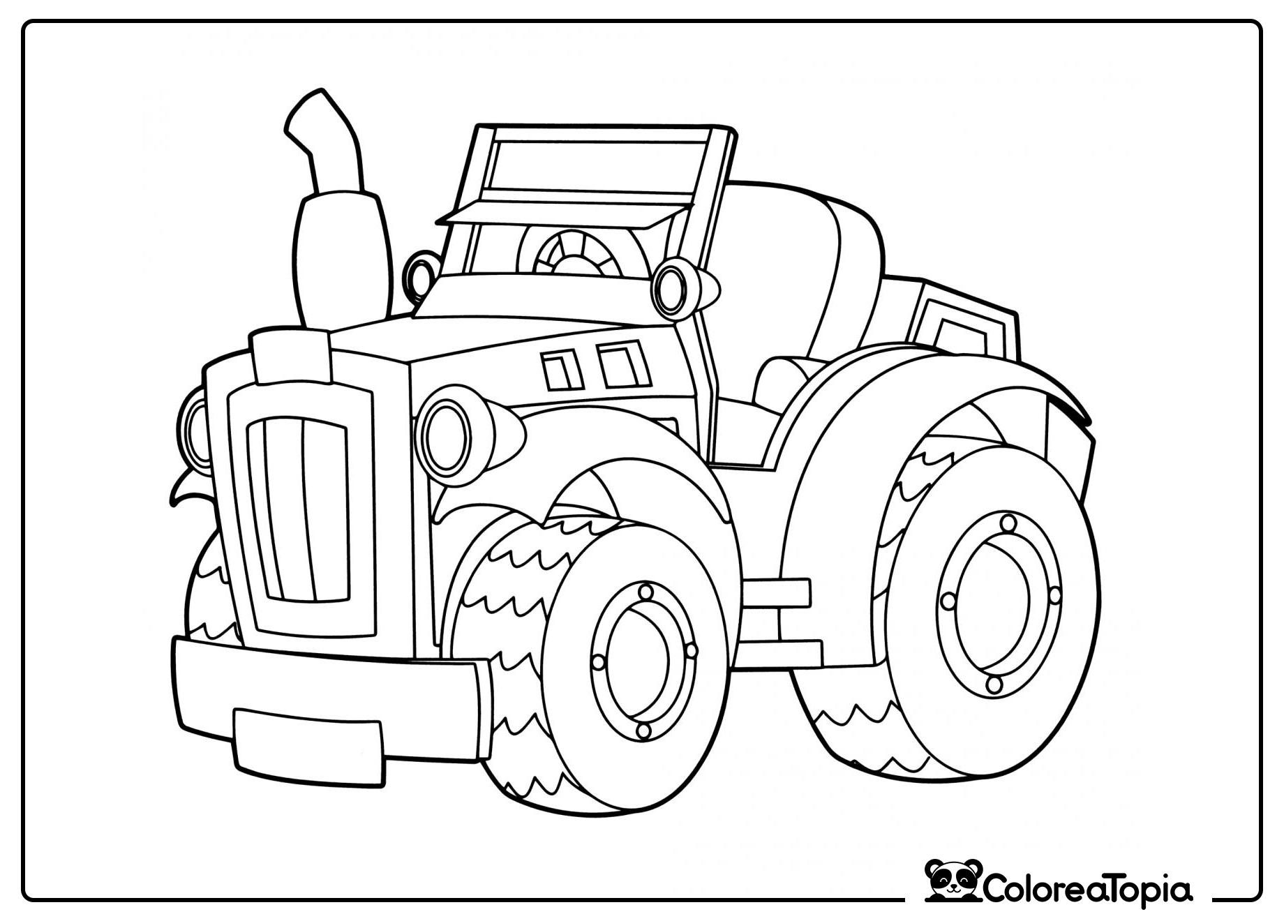 Tractor agrícola - dibujo para colorear