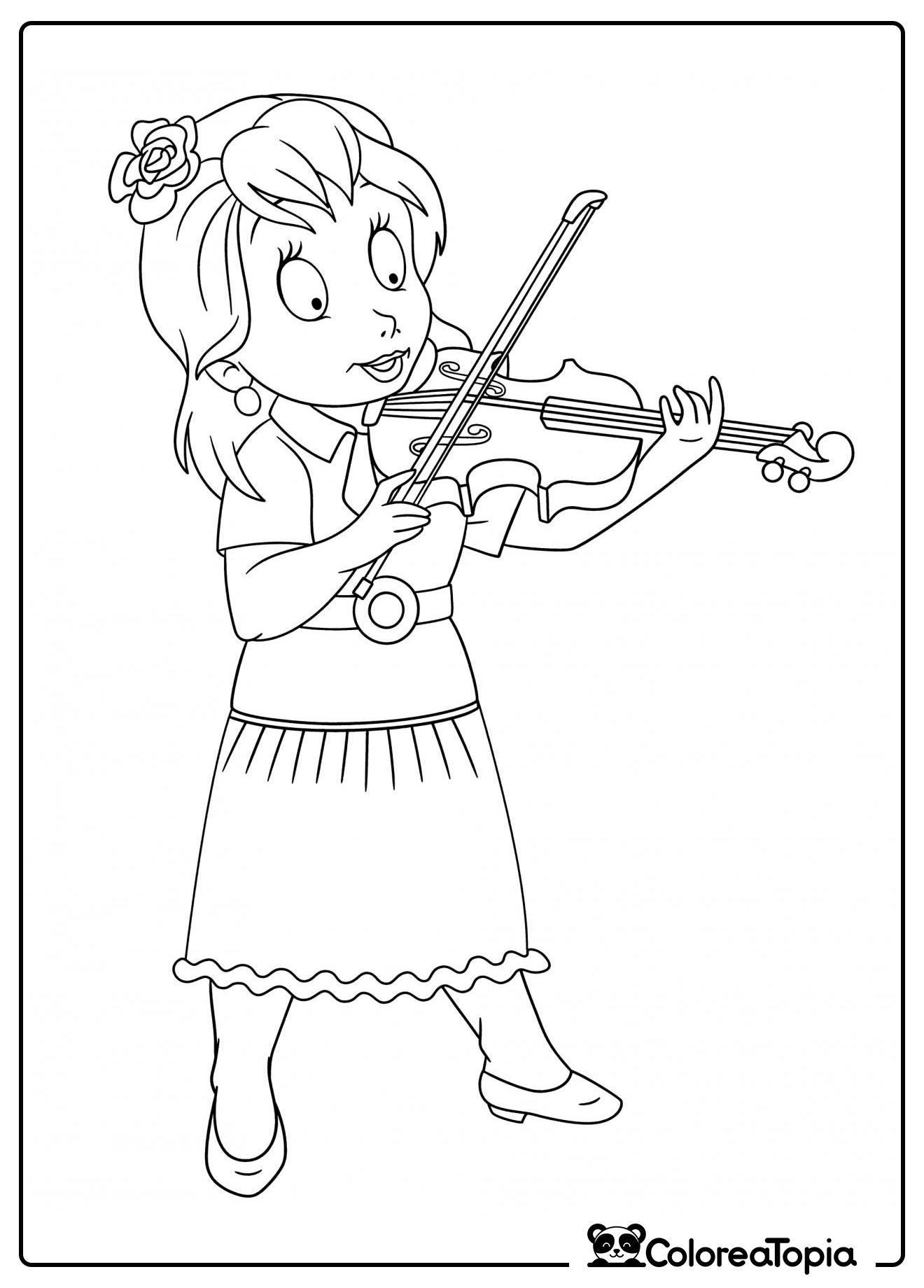 Violinista en actuación - dibujo para colorear