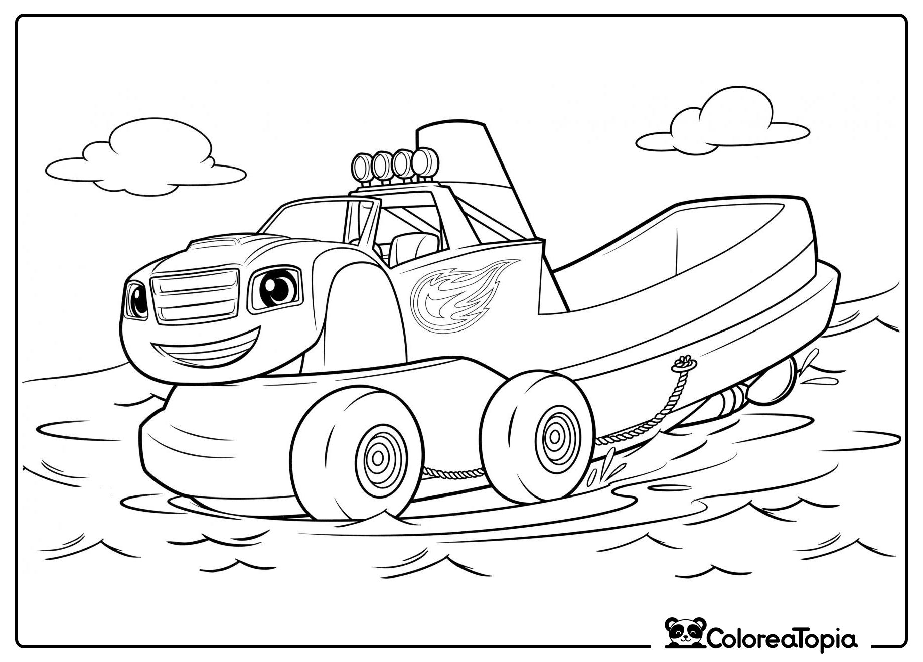 Vroom bote - dibujo para colorear