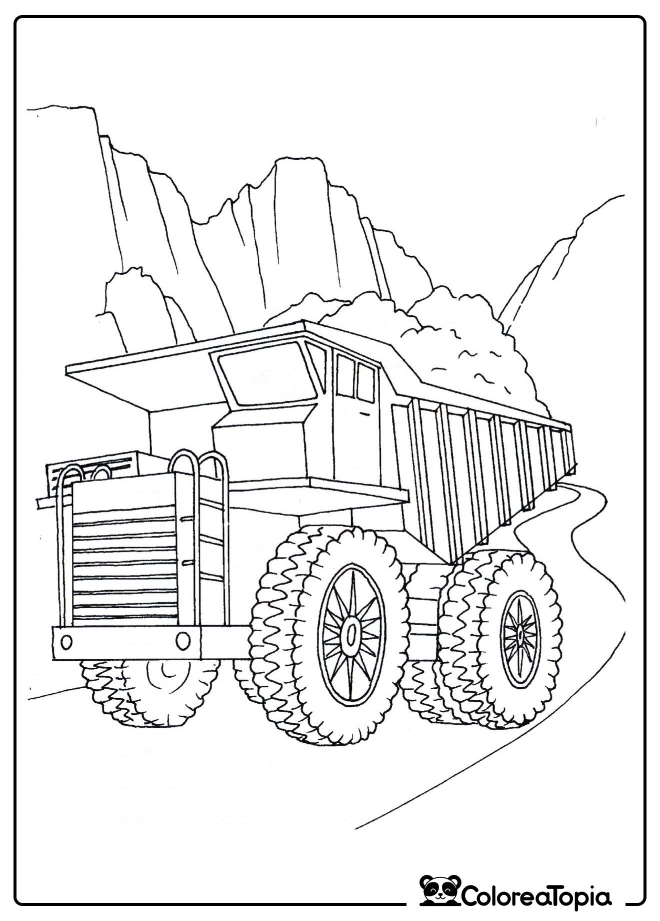 BelAZ en la mina - dibujo para colorear