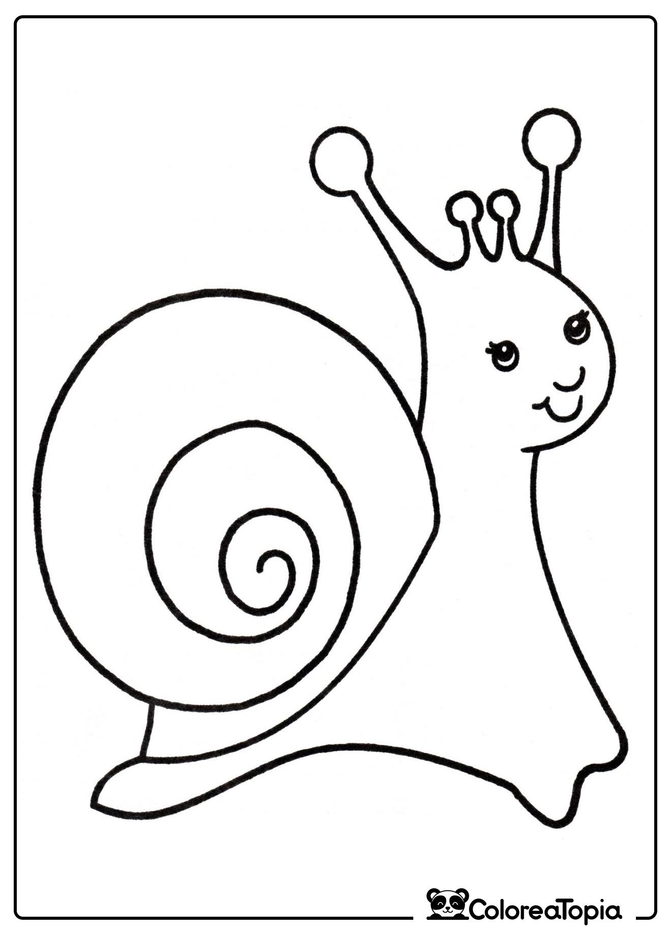 Caracol con casa - dibujo para colorear