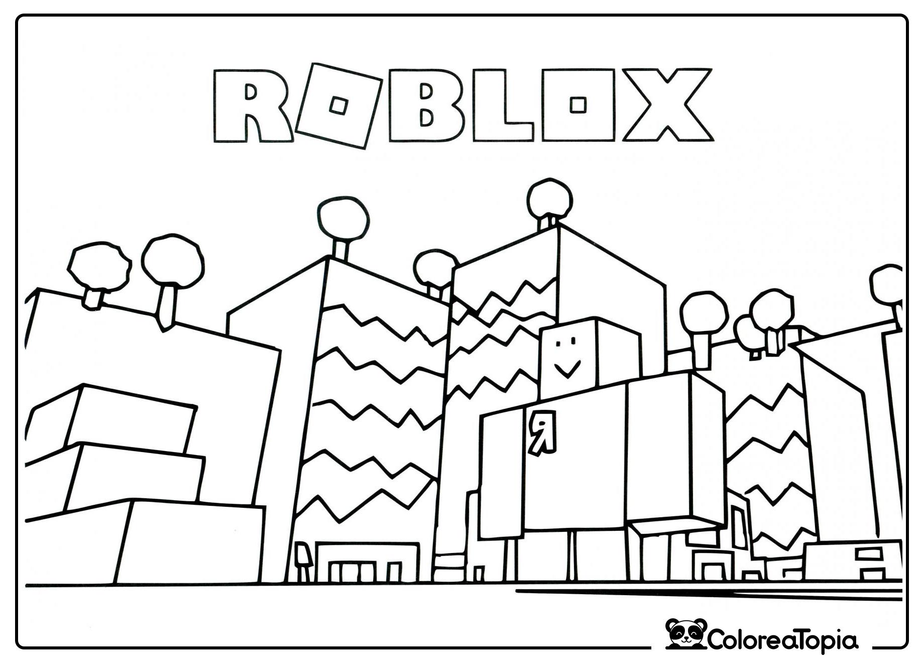 Casitas de Roblox - dibujo para colorear