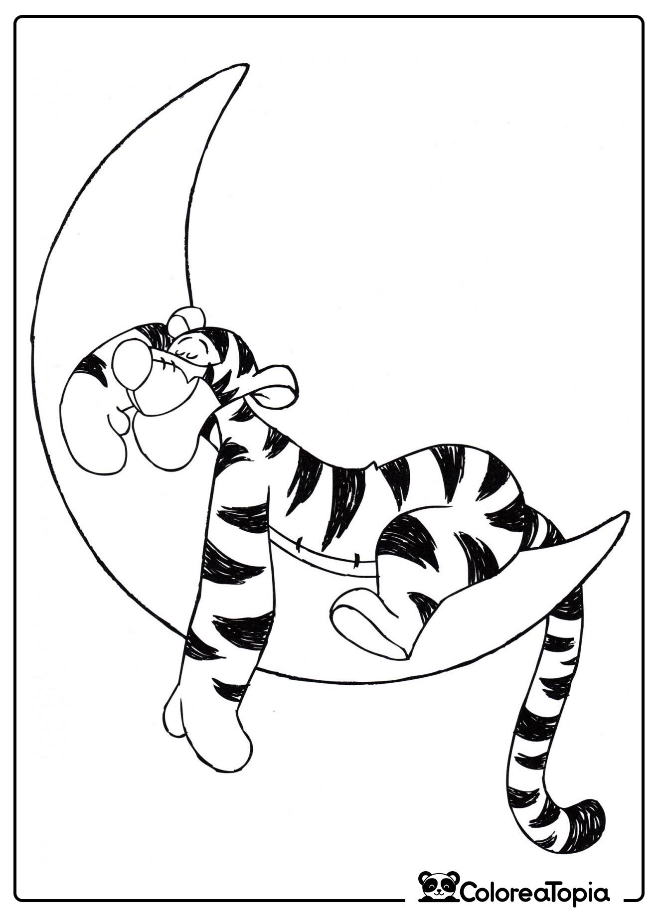 El tigre se ha dormido - dibujo para colorear