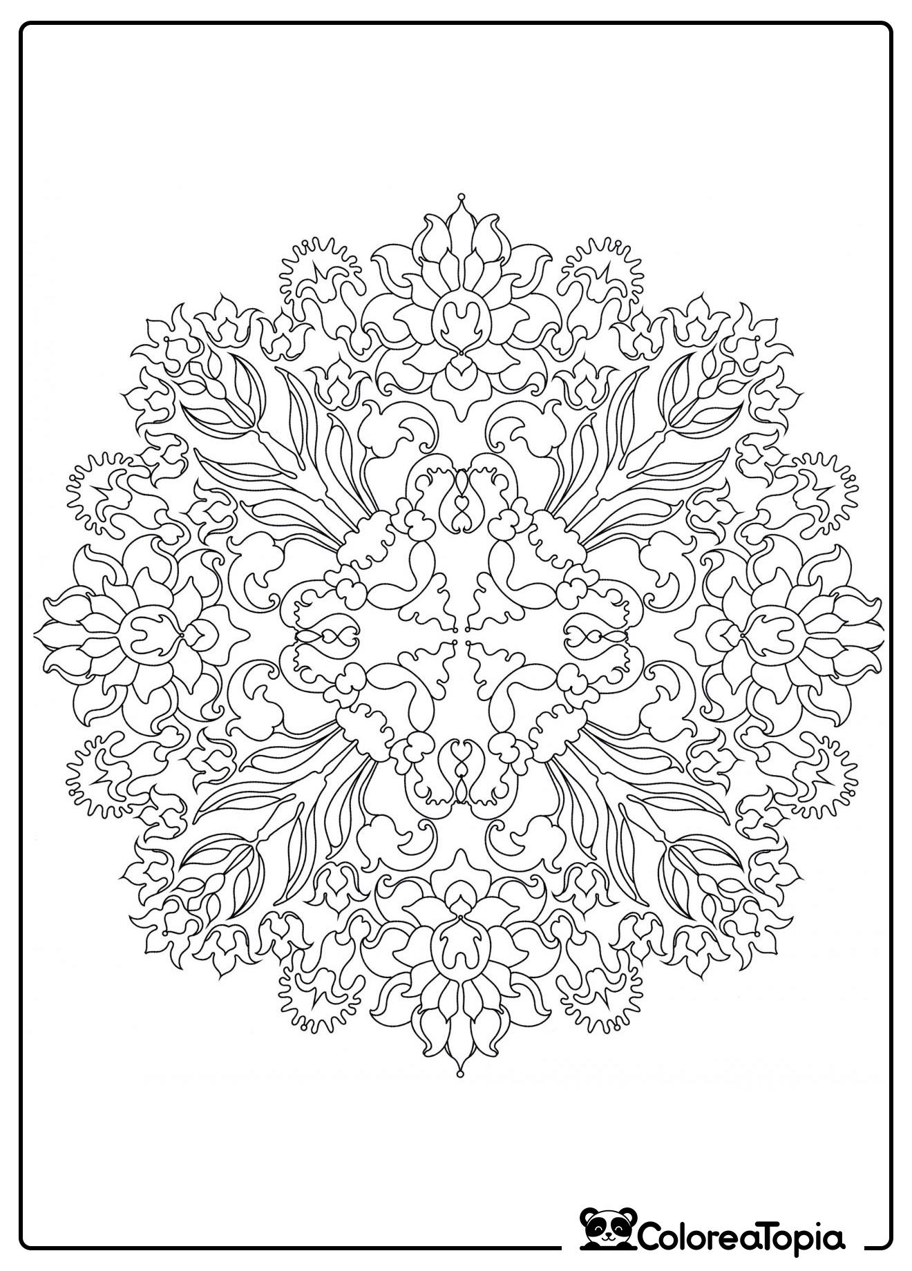 Mandala Motivos de Primavera - dibujo para colorear