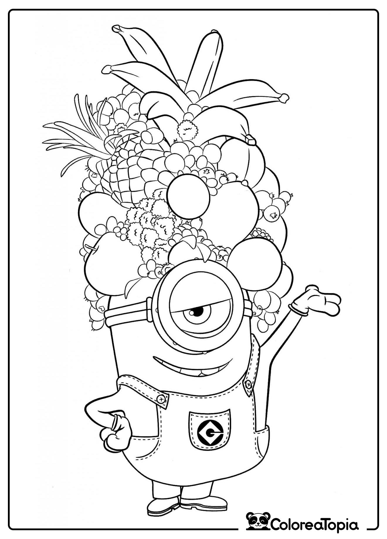 Minion con frutas - dibujo para colorear