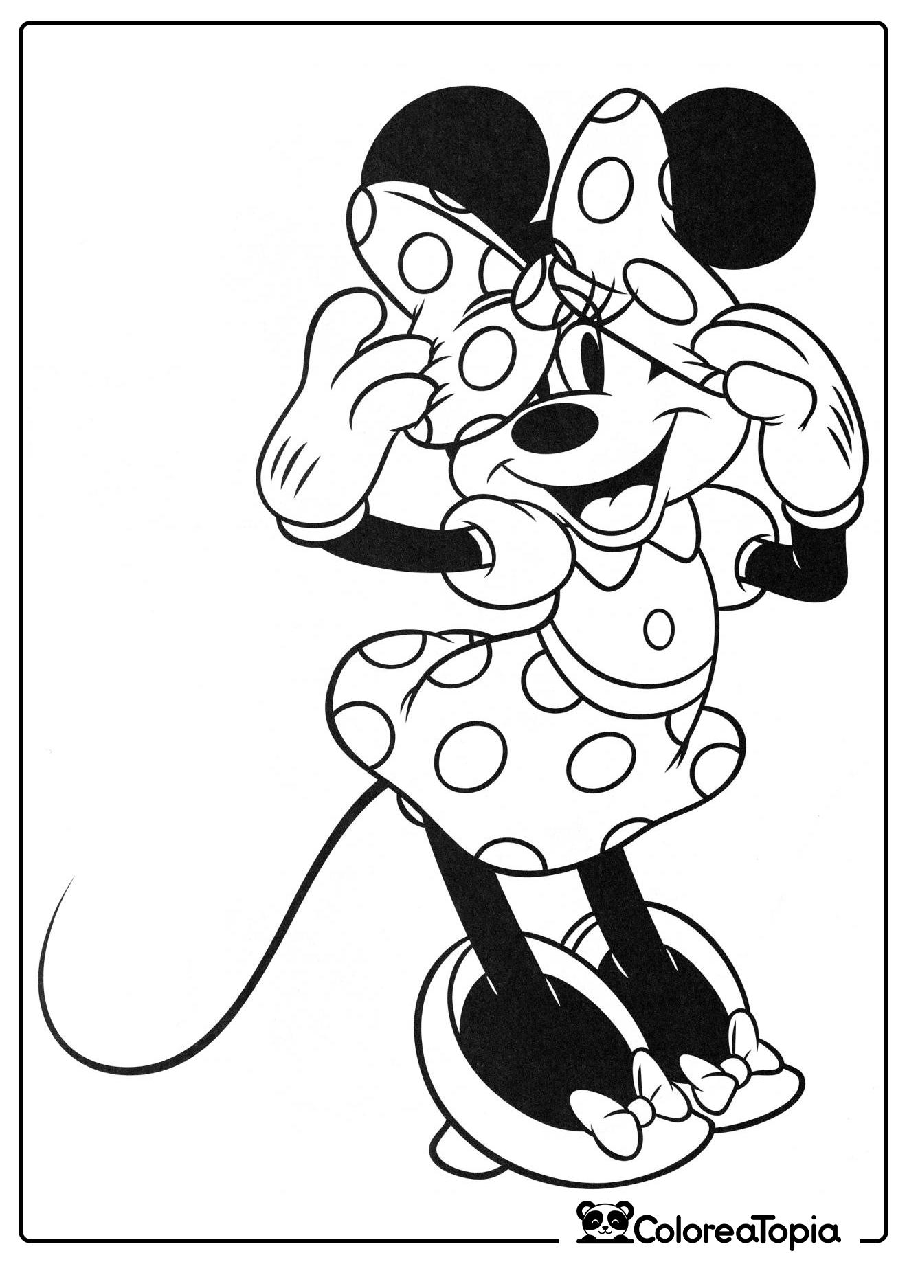 Minnie Mouse con moño - dibujo para colorear