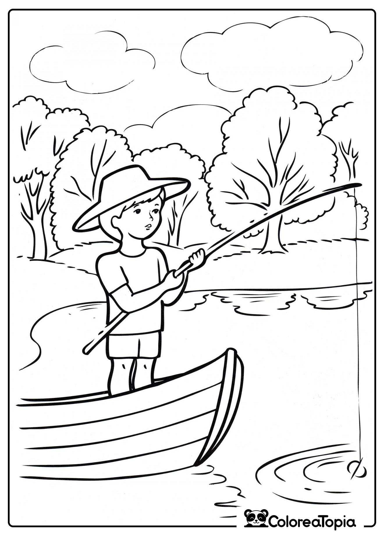 Pesca de verano - dibujo para colorear