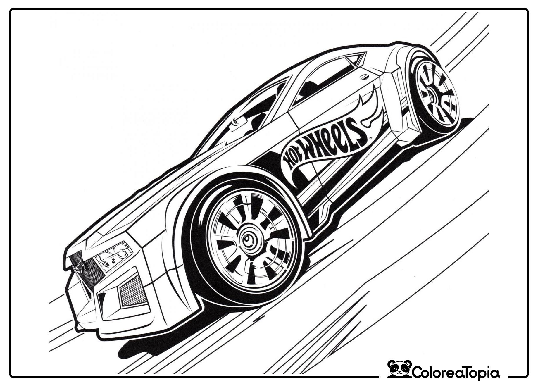 Piloto de Hot Wheels en la bajada - dibujo para colorear