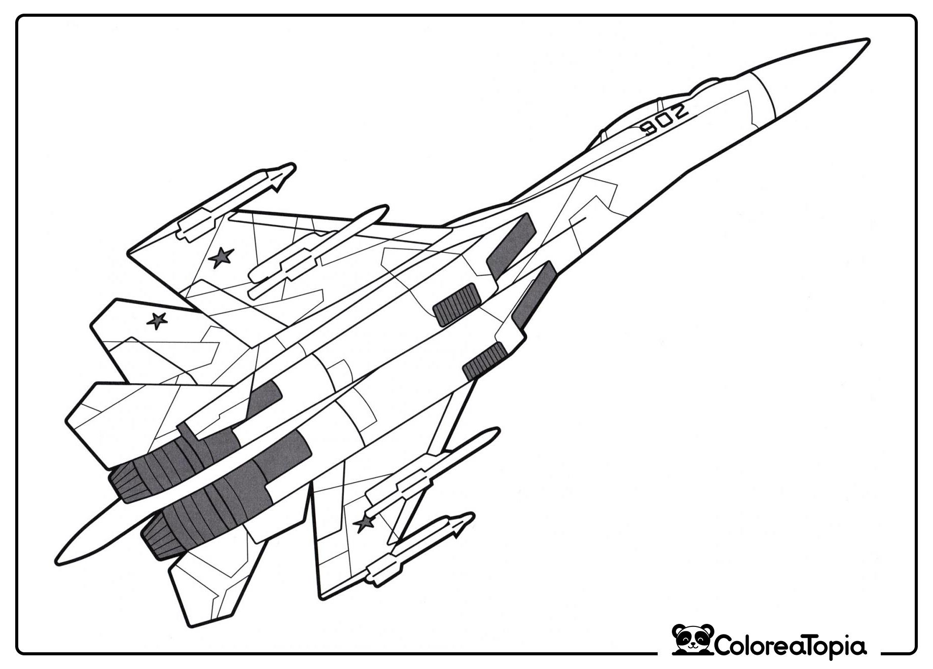 Su-35 - dibujo para colorear