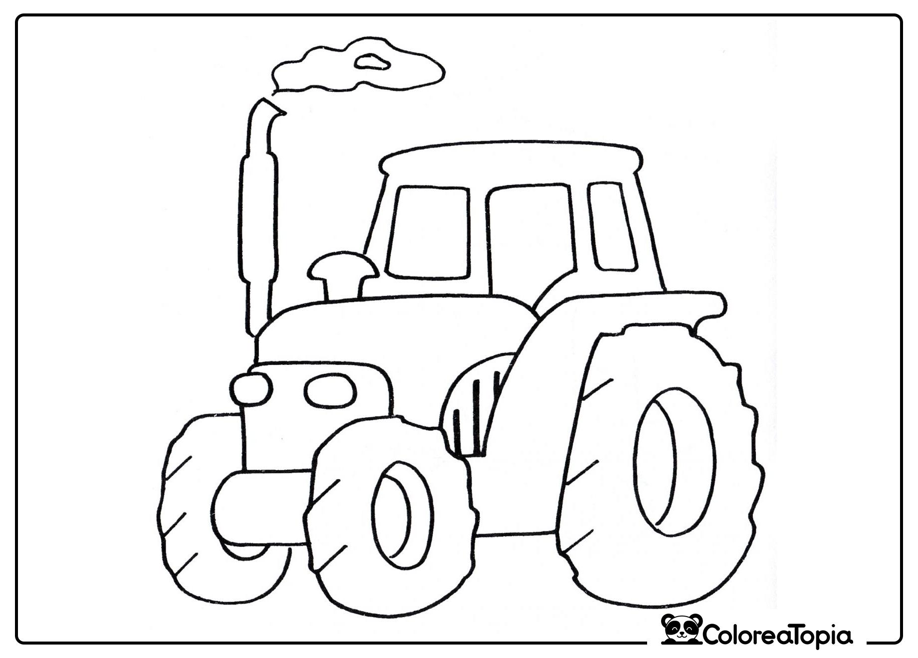 Tractor viejo - dibujo para colorear